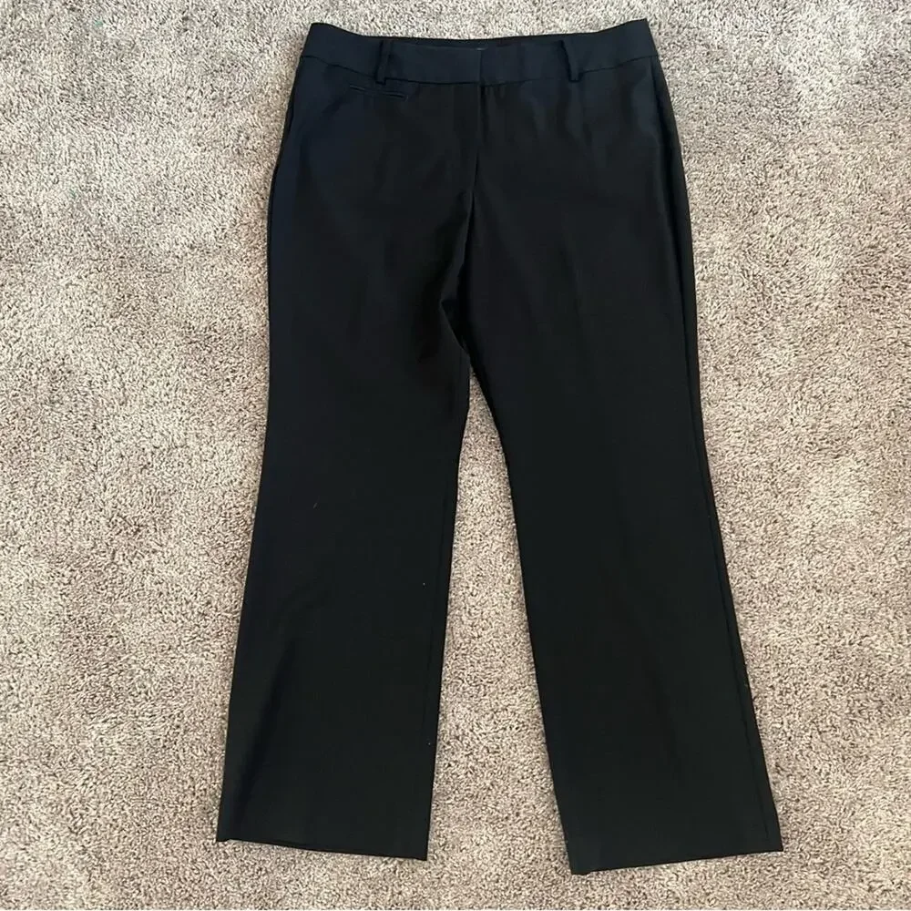 Talbots Women 14P Petite Wool Blend Wide Leg Career Navy Heritage Dress Pants - Picture 2 of 14